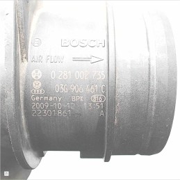 0281002735 Debimetro flussometro misuratore massa d'aria Volkswagen Golf V 2009