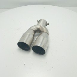Terminale scarico doppia uscita 75mm 58mm tuning universare Pilot acciaio 