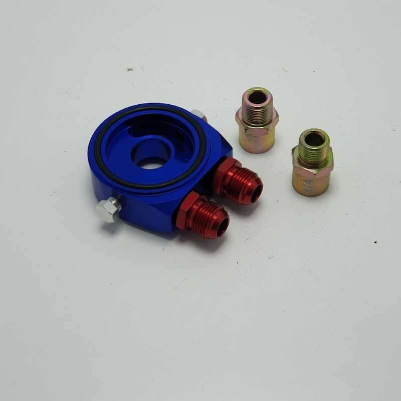 Piastra adattatore auto filtro radiatore olio sandwich kit colore blu 6721BR raccordi M20X1,5 1/8 NPT 3/4 Tuning Piastra adattatore auto filtro radiatore olio sandwich kit colore blu 6721BR raccordi M20X1,5 1/8 NPT 3/4 Tuning