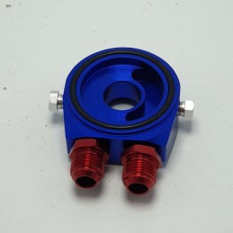 Piastra adattatore auto filtro radiatore olio sandwich kit colore blu 6721BR raccordi M20X1,5 1/8 NPT 3/4 Tuning