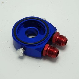 Piastra adattatore auto filtro radiatore olio sandwich kit colore blu 6721BR raccordi M20X1,5 1/8 NPT 3/4 Tuning