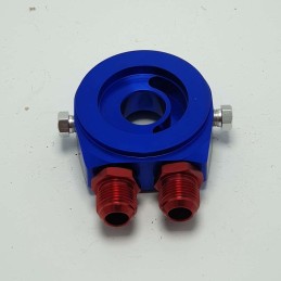 Piastra adattatore auto filtro radiatore olio sandwich kit colore blu 6721BR raccordi M20X1,5 1/8 NPT 3/4 Tuning