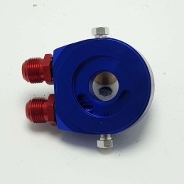 Piastra adattatore auto filtro radiatore olio sandwich kit colore blu 6721BR raccordi M20X1,5 1/8 NPT 3/4 Tuning