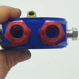 Piastra adattatore auto filtro radiatore olio sandwich kit colore blu 6721BR raccordi M20X1,5 1/8 NPT 3/4 Tuning