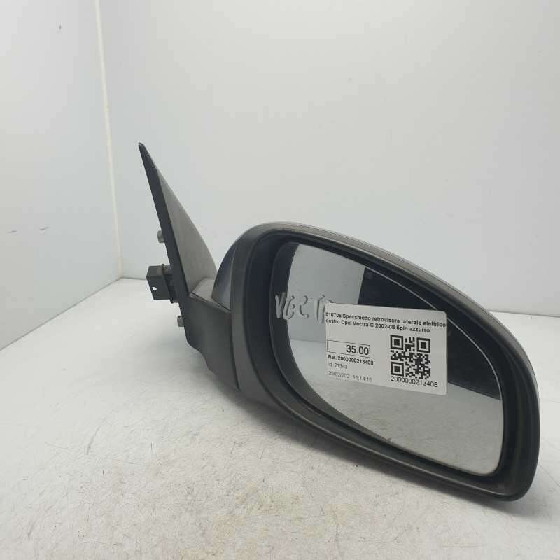 010705 Specchietto retrovisore laterale elettrico destro Opel Vectra C 2002-08 5pin azzurro