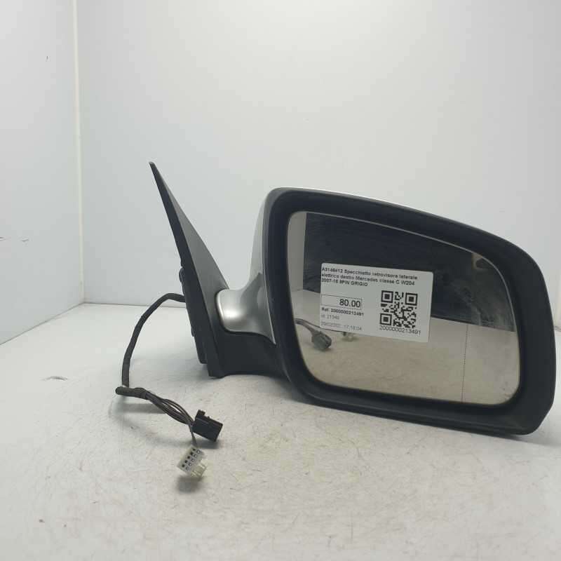 A3146412 Specchietto retrovisore laterale elettrico destro Mercedes classe C W204 2007-15 9PIN GRIGIO