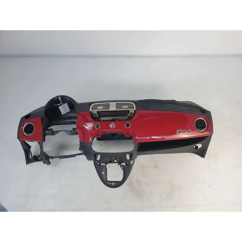 Cruscotto console centrale con modanature rosse FIAT 500 312 DAL 2008