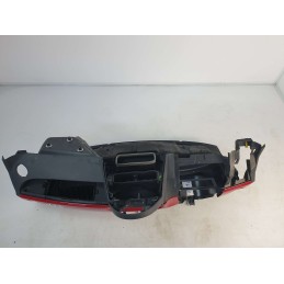 Cruscotto console centrale con modanature rosse FIAT 500 312 DAL 2008
