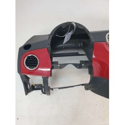 Cruscotto console centrale con modanature rosse FIAT 500 312 DAL 2008