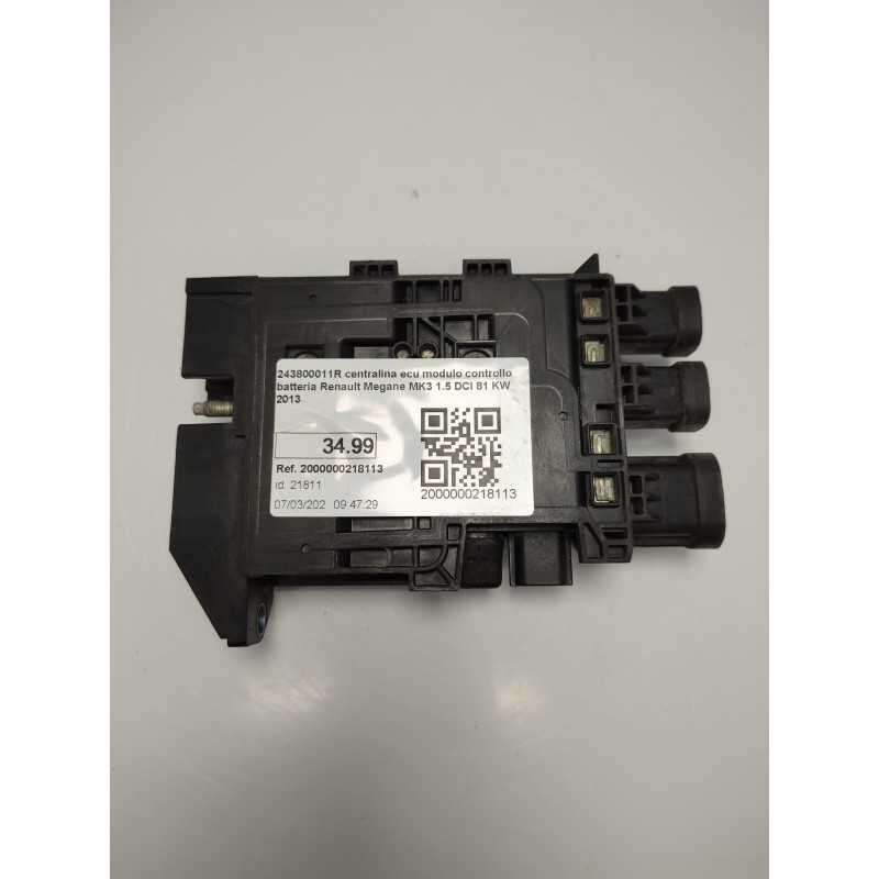 243800011R centralina ecu modulo controllo batteria Renault Megane MK3 1.5 DCI 81 KW 2013