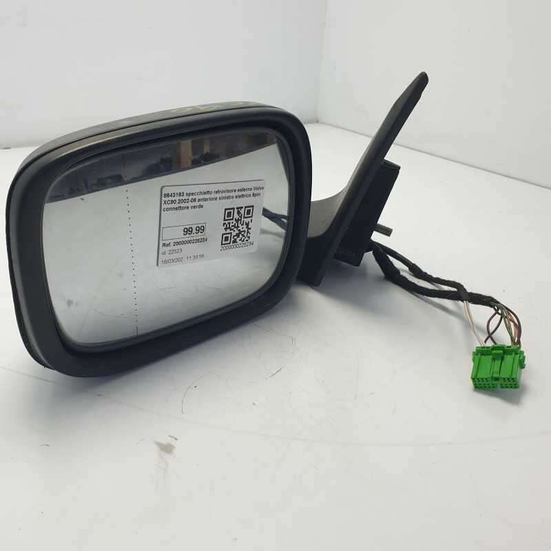 8643163 specchietto retrovisore esterno Volvo XC90 2002-06 anteriore sinistro elettrico 9pin connettore verde