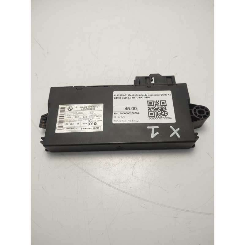 9217853-01 Centralina body computer BMW X1 Sdrive 20D 2.0 N47D20C 2010