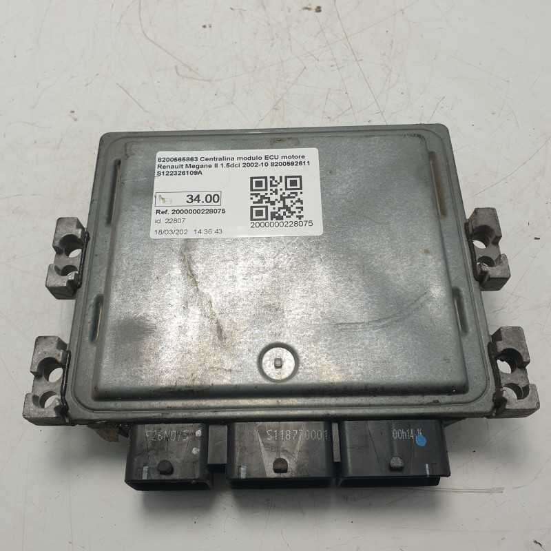 8200565863 Centralina modulo ECU motore Renault Megane II 1.5dci 2002-10 8200592611 S122326109A
