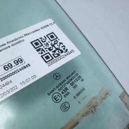 Vetro scendente finestrino Mercedes W209 CLK 2002-10 anteriore sinistro