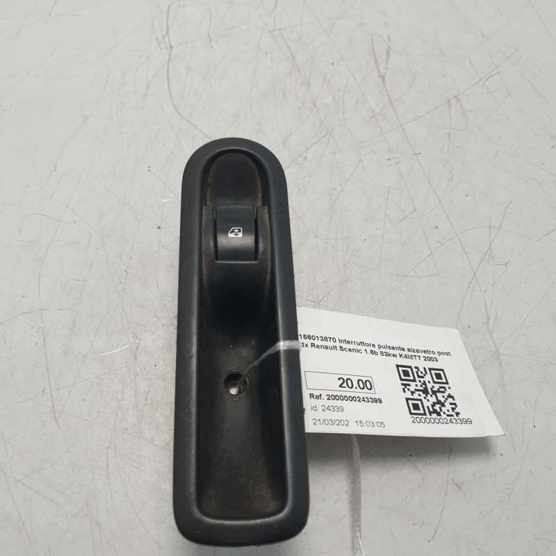 156013870 Interruttore pulsante alzavetro post dx Renault Scenic 1.6b 83kw K4MT7 2003