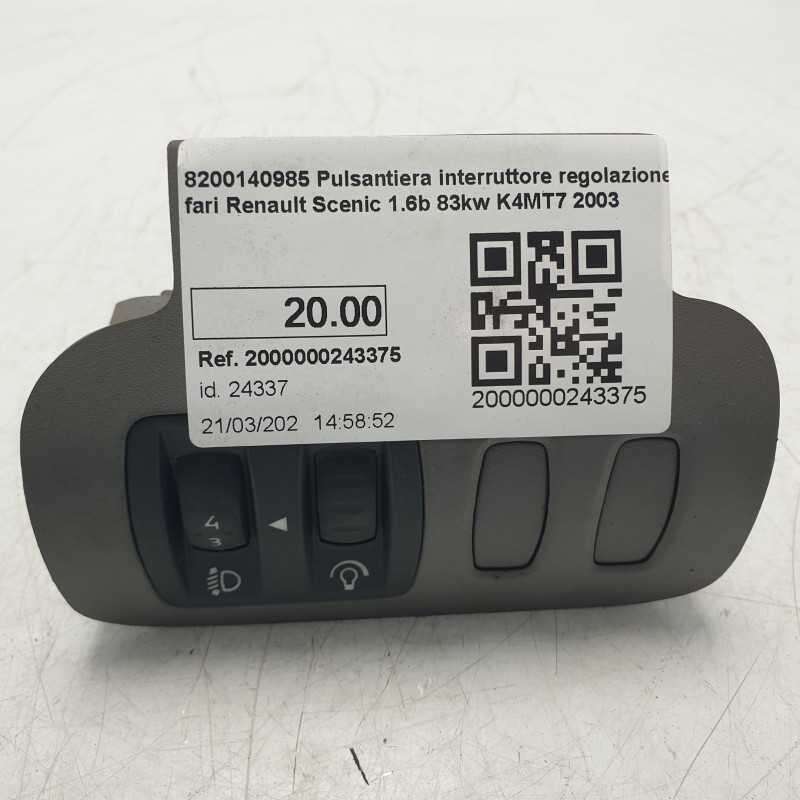 8200140985 Pulsantiera interruttore regolazione fari Renault Scenic 1.6b 83kw K4MT7 2003