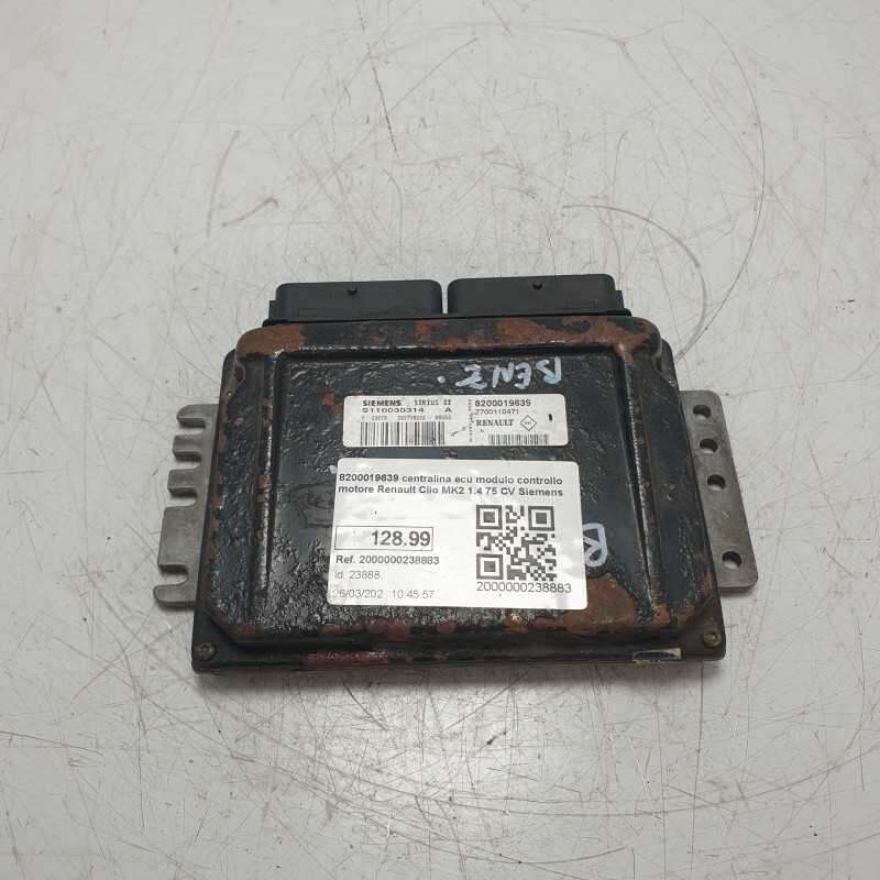 8200019639 centralina ecu modulo controllo motore Renault Clio MK2 1.4 75 CV Siemens