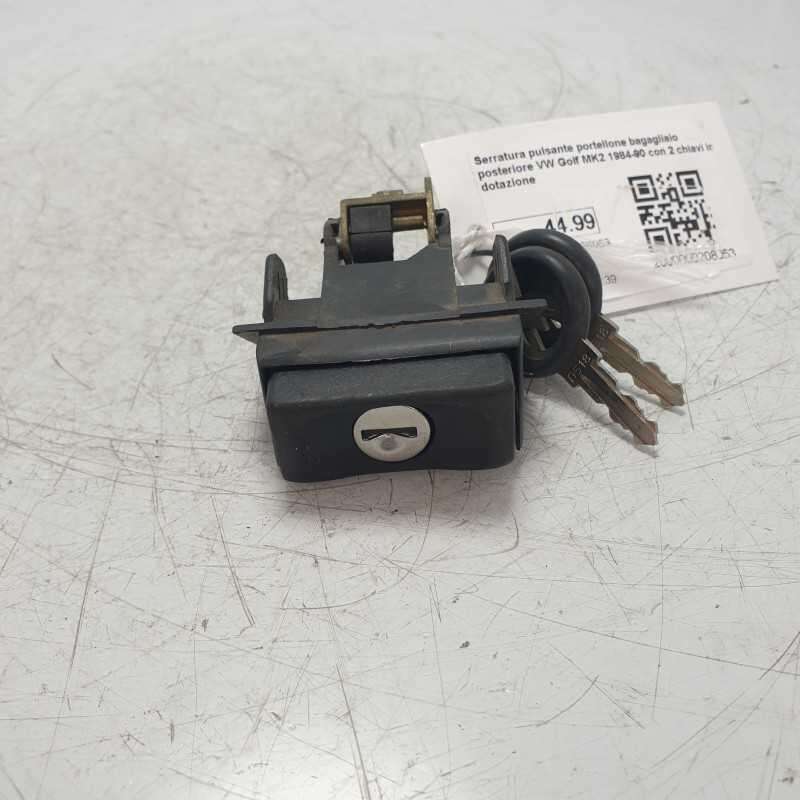 Serratura pulsante portellone bagagliaio posteriore VW Golf MK2 1984-90 con 2 chiavi in dotazione