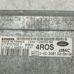 2S6A-12A650-SE centralina ecu modulo controllo motore Ford Fiesta V MK5 benzina 4ROS Siemens
