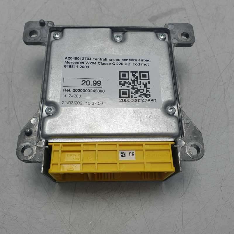 A2049012704 centralina ecu sensore airbag Mercedes W204 Classe C 220 CDI cod mot 646811 2008