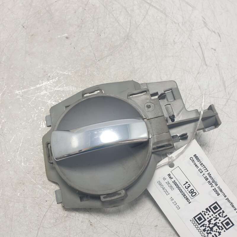 9680187777 Maniglia interna portiera ant dx Citroen C3 1.3B KFV 2006