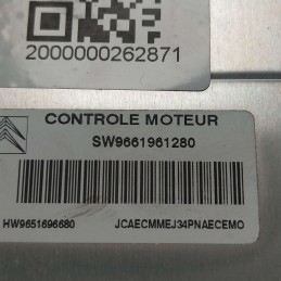 SW9661961280 Centralina ECU motore Citroen C3 Pluriel 1.3b KFV 2006 6165533808 21585785-4