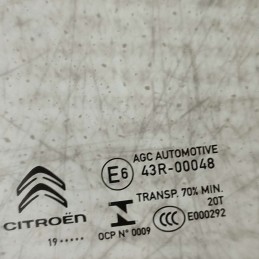 43R-00048 Vetro ascendente finestrino POST SX Citroen C3 2003-09