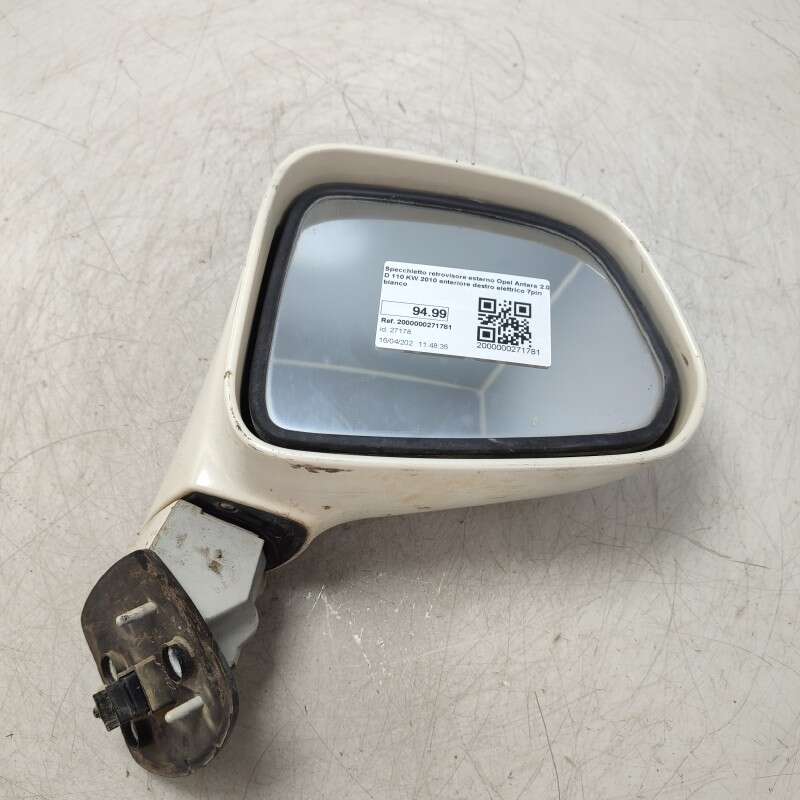 022573 Specchietto retrovisore esterno Opel Antara 2.0 D 110 KW 2010 anteriore destro elettrico 7pin bianco