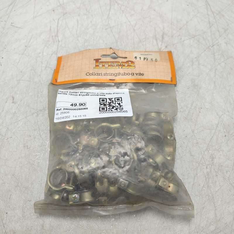 ITEM2 Collari stringitubo a vite auto d'epoca banda 12mm 61pz50 universale