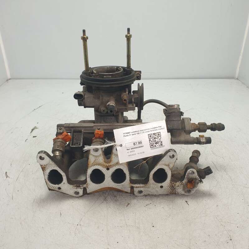 7776567 collettore aspirazione completo Fiat Punto 2° serie 188 1.2 B corpo farfallato iniettori
