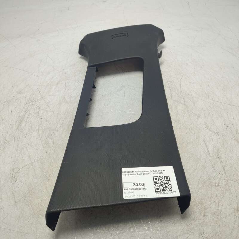83A867244 Rivestimento finiture sup dx copripilastro Audi Q3 2.0D DFG 2019