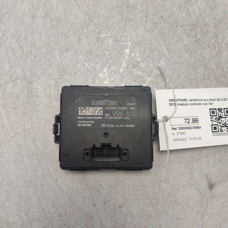 3Q0907338C centralina ecu Audi Q3 2.0D DFG 2019 modulo controllo luci fari