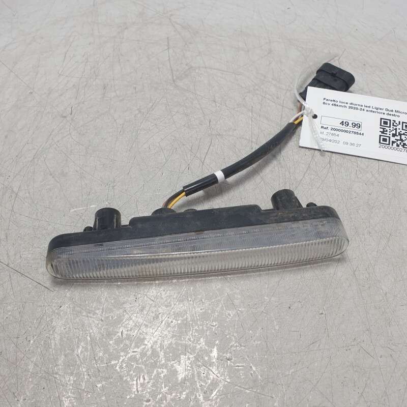 Faretto luce diurna led Ligier Duè Microcar 6kw 8cv 45km/h 2020-24 anteriore destro