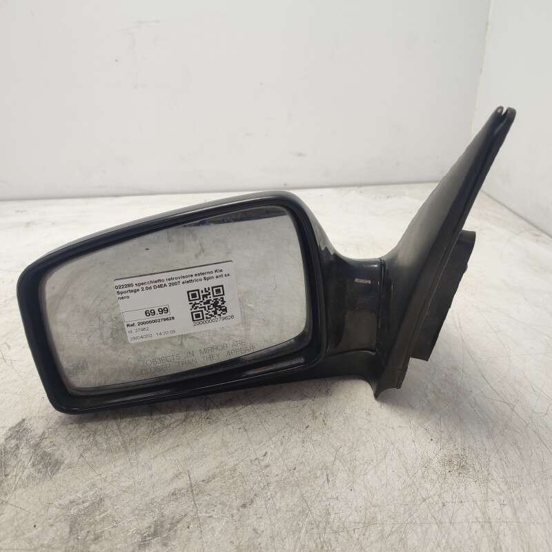 022280 specchietto retrovisore esterno Kia Sportage 2.0d D4EA 2007 elettrico 5pin ant sx nero