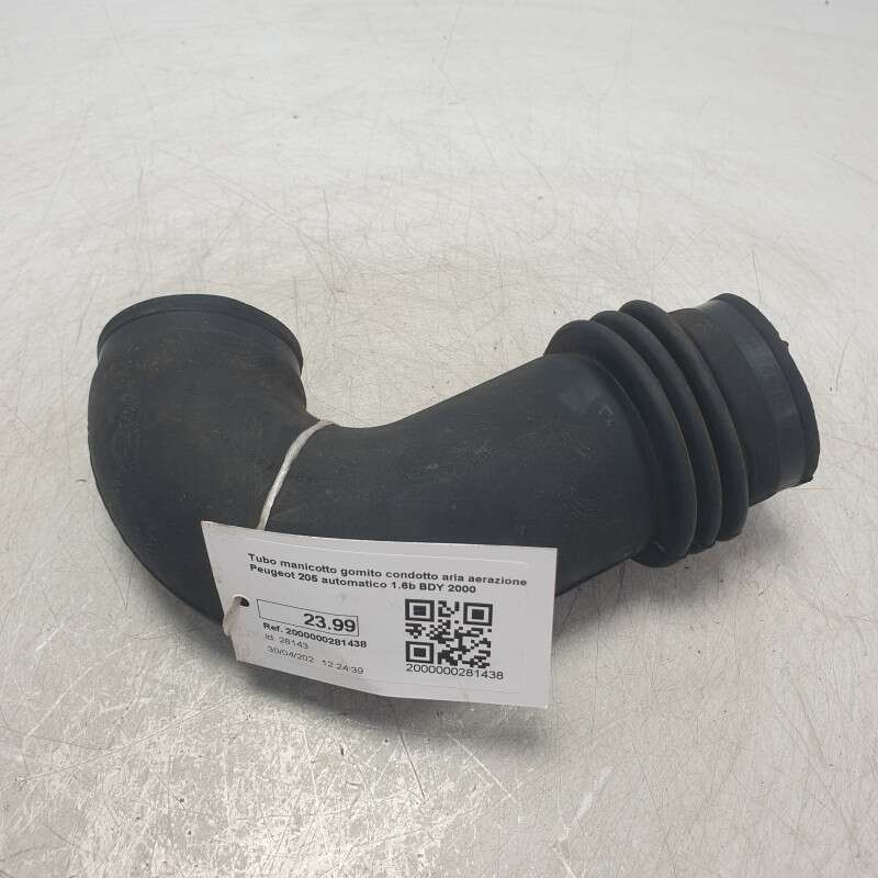 Tubo manicotto gomito condotto aria aerazione Peugeot 205 automatico 1.6b BDY 2000
