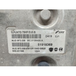 CENTRALINA MOTORE FIAT GRANDE PUNTO 1.3 MJT MAGNETI MARELLI MJD8F3GB 51918369 USATA