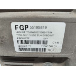 CENTRALINA MOTORE LANCIA YPSILON 1.3 MJT 843 2003-11  MJD6JFY1 55195819 