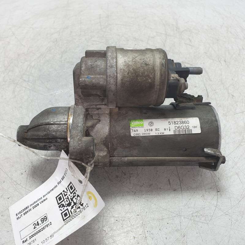 51823860 motorino avviamento Fiat 500 312 1.3 MJT 55KW 2009 Valeo