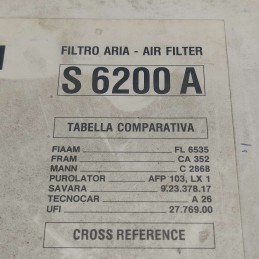 S6200A Sofima filtro aria Isuzu Mitsubishi Nissan Trooper 2.0 D Colt Bluebird Cabstar King-Cab Terrano