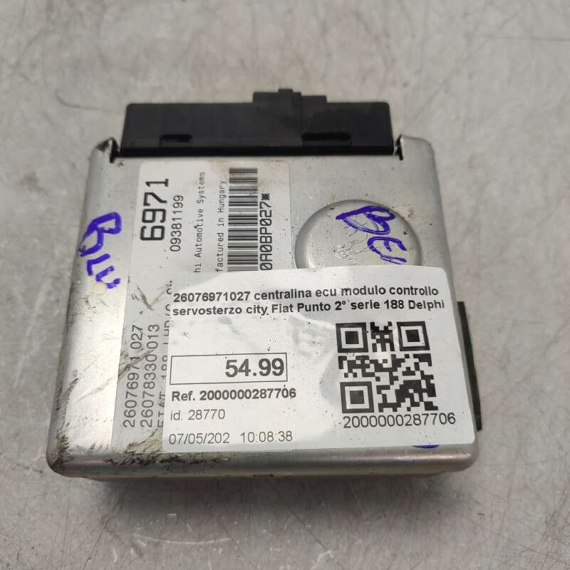 26076971027 centralina ecu modulo controllo servosterzo city Fiat Punto 2° serie 188 Delphi