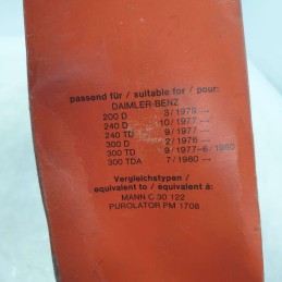AG125 Knecht filtro aria Mercedes W123 601-T1 200 220 240 300 D