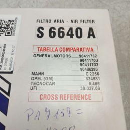 S 6640A Filtro aria Sofima Opel Corsa 1.2i 1.4i 1993