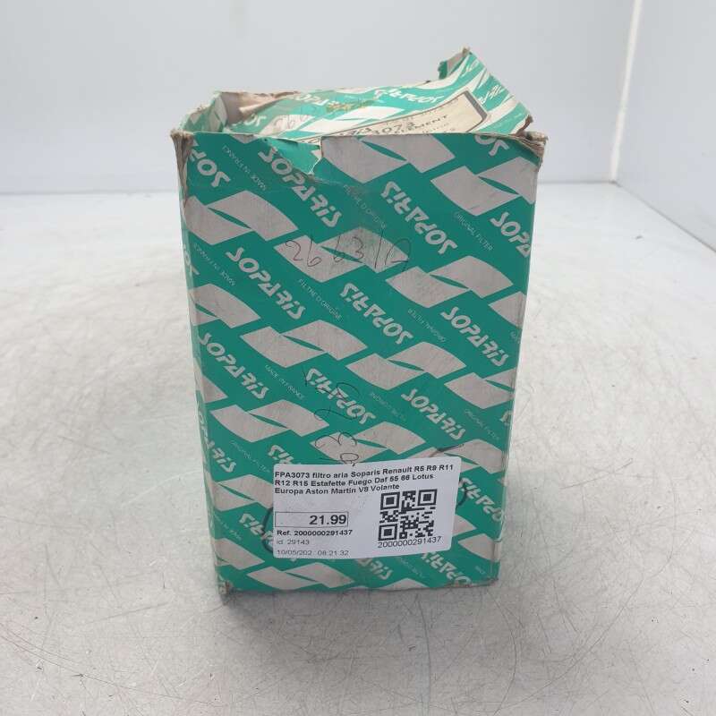 FPA3073 filtro aria Soparis Renault R5 R9 R11 R12 R15 Estafette Fuego Daf 55 66 Lotus Europa Aston Martin V8 Volante