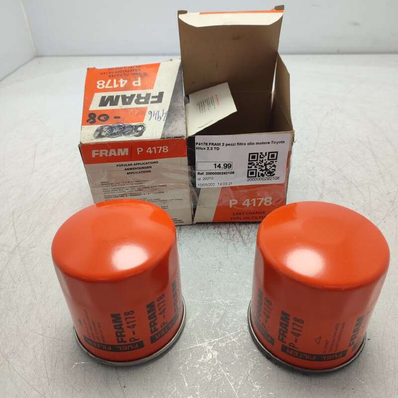 P4178 FRAM 2 pezzi filtro olio motore Toyota Hilux 2.2 TD