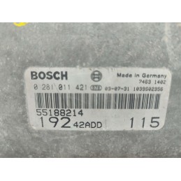 55188214 CENTRALINA MOTORE FIAT STILO 1.9 JTD 2004 BOSCH 0281011421 