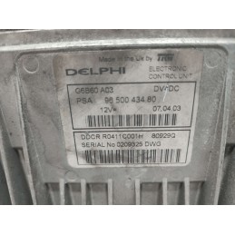 CENTRALINA MOTORE CITROEN C3 1.4 HDI 2006 DELPHI 9650043480 USATA