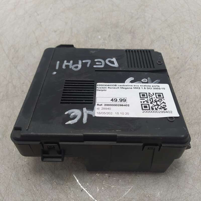 8200306033B centralina ecu scatola porta fusibili Renault Megane MK2 1.5 DCI 2002-10 Delphi