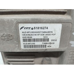 CENTRALINA MOTORE LANCIA MUSA FIAT IDEA 1.3 MJT MARELLI MJD6F3M3 51816274 USATA