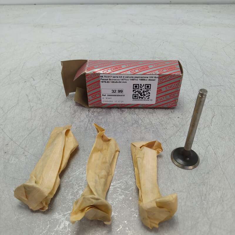 56.70.017 serie kit 4 valvole aspirazione VW Golf Passat Scirocco 1471cc 1457cc 1588cc diesel 1976-80 100x8x34 mm