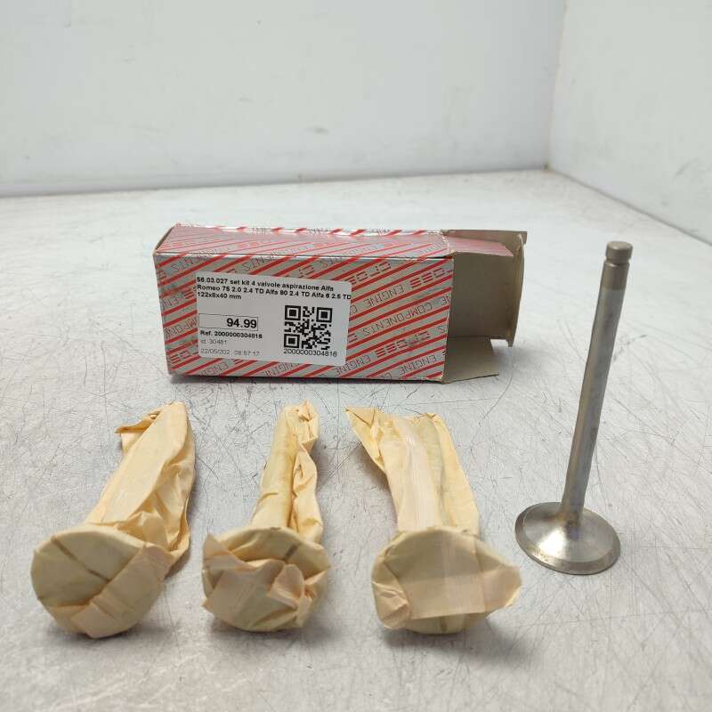 56.03.027 set kit 4 valvole aspirazione Alfa Romeo 75 2.0 2.4 TD Alfa 90 2.4 TD Alfa 6 2.5 TD 122x8x40 mm